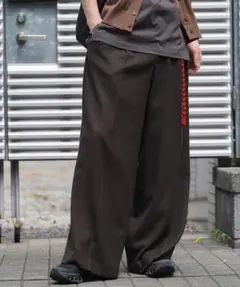 【WYM】BREEZE TWEED DEEP TUCK BAGGY SLACKS