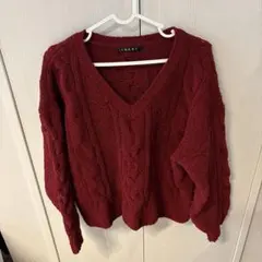 廃盤♡INGNI ワインレッド Vネックニット Mサイズ