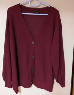 大きいサイズ＊カーディガン 4Lサイズ 赤 ボルドー