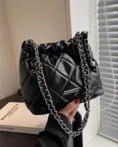 【SHEIN】ブラック キルティング ショルダーバッグ