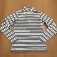 Kaepa ストライプ ハーフジップ 長袖Tシャツ LL