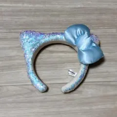 ユニバ　キティ　水色　カチューシャ　スパンコール