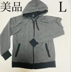 Navy グレンチェック柄 フルジップパーカー 千鳥格子 L グレー系のサムネイル
