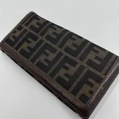FENDI フェンディ ズッカ柄 FFロゴ 長財布 ブラウン系 - メルカリ