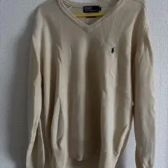 ポロ・ラルフ・ローレン ベージュ Vネックセーター
