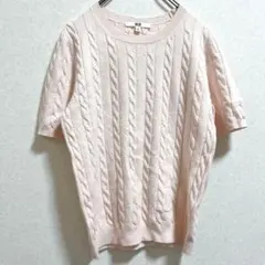 UNIQLO ユニクロ　半袖クルーネックセーター　ニット　ピンク　Mサイズ