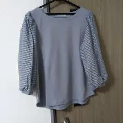 earth music&ecology ブルー パフスリーブ トップス