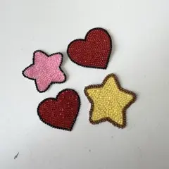 ハートと星 デコパーツ 4個セット