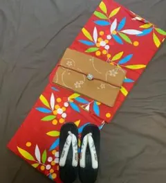 ◆大人ゆかた◆古典南天の江戸浴衣◆新品未使用　呉服店購入 和装 大正ロマン