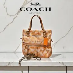 美品　COACH ショルダーバッグ ベージュ系　2way レディース