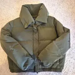 nano universe 襟取り外し可能　西川ダウン　カーキ　ノーカラーダウン