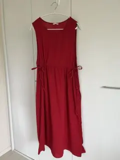 【ehka sopo】レッドノースリーブワンピース