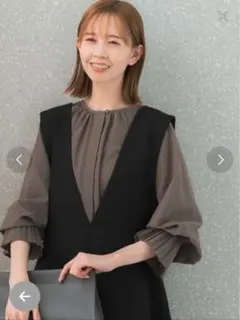 アーバンリサーチロッソ　2WAYフレアジャンパーワンピース　36 ブラック