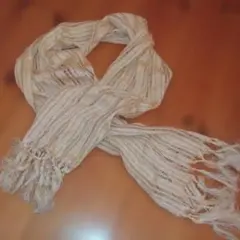 TOPKAPI ストライプ ストール クリーム色