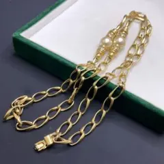 ヴィンテージ Christian Dior パール ゴールド ネックレス
