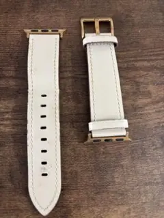 Apple Watch レザーバンド ホワイト ブラウン　40mm