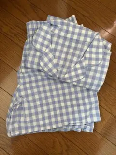 GU ギンガムチェック パジャマ 水色　半袖　Lサイズ