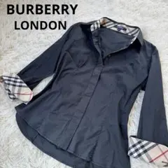 バーバリーロンドン レディース　シャツ 七分袖 ブラック ホースロゴ