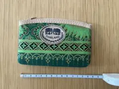 タイ製 象柄 コインケース ポーチ グリーン