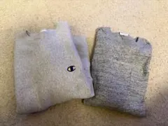 Champion グレー クルーネック トレーナーロンT 2枚セット