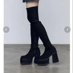 EMODA スクエアフィットロングブーツ ブラックM