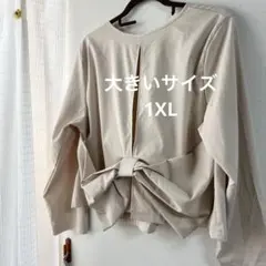 大きいサイズ❤︎バックリボン 長袖ブラウス ベージュのサムネイル