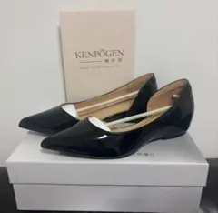お値下げ☆【新品】KENPOGEN健歩源 ポインテッドトゥ フラットシューズ 黒のサムネイル