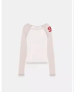 ZARA セミシースルーコントラストTシャツ Mサイズのサムネイル