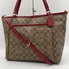 coach 2way PVC トートバッグ　ショルダーバッグ シグネチャー