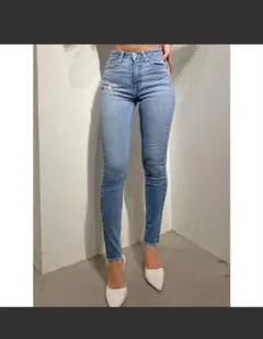 美品★GYDA★M/W UP DAMAGEスキニーデニムパンツ★Sサイズのサムネイル