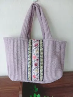 ヌビバッグ インド刺繍 ハンドバッグ 大人可愛い 韓国風 ハンドメイド（A629のサムネイル