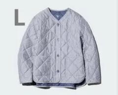 UNIQLO パファテックノーカラージャケット L 68 BLUE