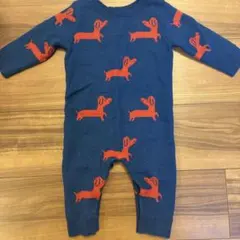 ジャカディ　犬柄　ニットロンパース