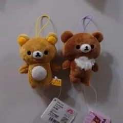 ★2点まとめ売り★リラックマ ゴムひも付きマスコット ぬいぐるみ