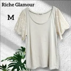 ⭐匿名配送⭐レディーストップスTシャツレース袖Riche Glamour 【M】のサムネイル