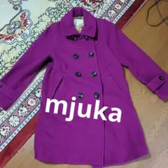 mjuka パープル ダブルブレスト 可愛いコートお洒落裏地のサムネイル