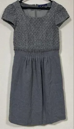 M'S GRACY エムズグレイシー ワンピース グレー　ニット　ドッキング