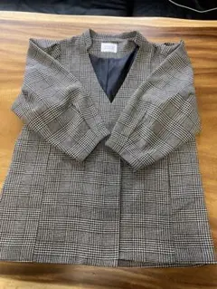 LOWRYS FARM 千鳥柄ジャケットコート　L