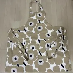 marimekko 花柄エプロン ベージュ Pieni Unikko