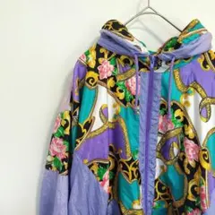 古着 レディース ナイロンジャケット 花柄 西洋柄