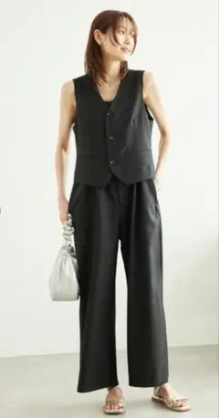 【タグ付き新品未使用】ROPE PICNIC シャークスキンジレベスト　ブラック