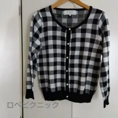 美品　ロペピクニック　カーディガン七分袖Мサイズギンガムチェック