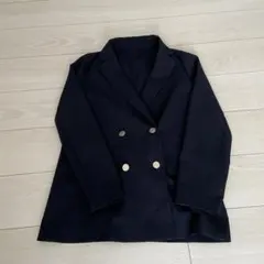 ネイビー ダブルブレスト テーラードジャケット