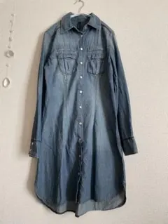 デニムシャツワンピース 長袖
