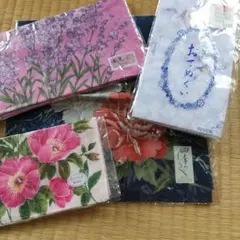 花柄ハンカチセット（紫・ピンク）