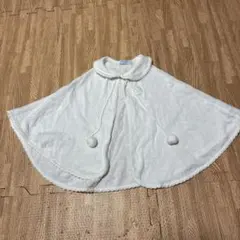 ミキハウス ホワイト 薄手　マント　ポンチョ