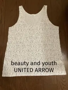 BEAUTY&YOUTH ドット柄タンクトップ　白のサムネイル