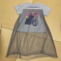 AS KNOW AS PINKY 半袖ワンピース グレー