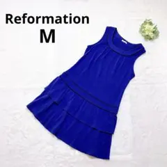 リフォーメーション ノースリーブワンピース ミニ丈 ティアードフリル チュニック