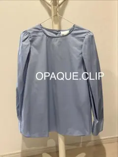 新品✴︎OPAQUE.CLIP パール調ボタン長袖ブラウス ライトブルー Mのサムネイル